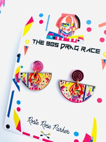 La collection Drag Race des années 90, boucles d'oreilles colorées audacieuses 3