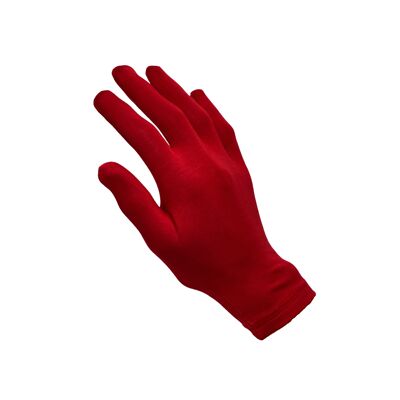 Ultra Soft Bamboo Cotton Gloves Unisex Washable Sustainable Environmentally Friendly - Small - Red