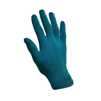 Ultra Soft Bamboo Cotton Gloves Unisex Washable Sustainable Environmentally Friendly - Small - Teal