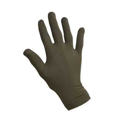 Ultra Soft Bamboo Cotton Gloves Unisex Washable Sustainable Environmentally Friendly - Small - Khaki