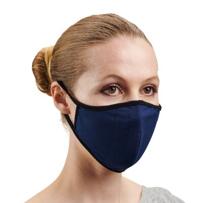 Ultra Soft Face Mask. Adjustable & Washable. Made From 2 Layers of Sustainable Breathable Bamboo Cotton. Tree Planted with every Purchase - Navy