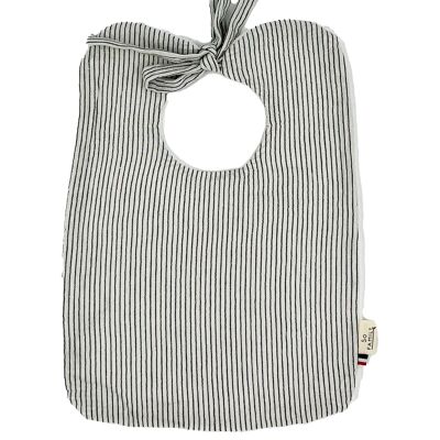 White Striped Marcel Bib