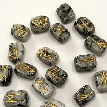 Ensemble de runes avec pochette, 1-2 cm, pierre de lune arc-en-ciel 3