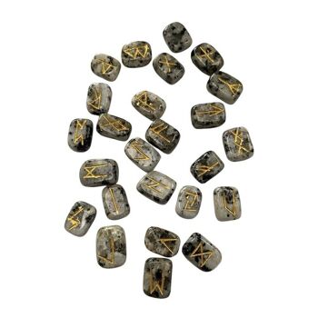 Ensemble de runes avec pochette, 1-2 cm, pierre de lune arc-en-ciel 4