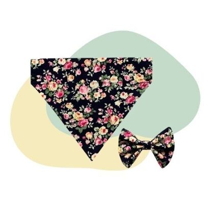 Rose Garden Bandana & Bow Tie  S Bandana