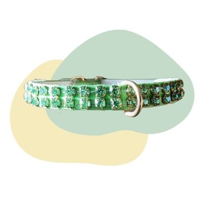 Green Collar With Rhinestones - Green Stones 34cm x 1cm (SQ6100765)