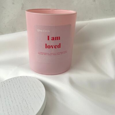 I am Loved Candle - Affirmation Candle Rose and Tonka