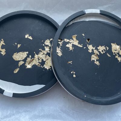 Gold Leaf Coasters Green