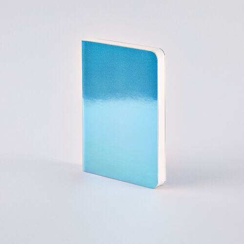 Pearl S - Blau | nuuna Notizbuch A6 | Dotted Journal | 2,5mm Punktraster | 176 nummerierte Seiten | 120g Premium-Papier | holographisches Cover | nachhaltig produziert in Deutschland