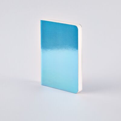 Perle S - Bleu | carnet nuuna A6 | Journal pointillé | Grille de points de 2,5 mm | 176 pages numérotées | Papier premium 120g | couverture holographique | produit durablement en Allemagne