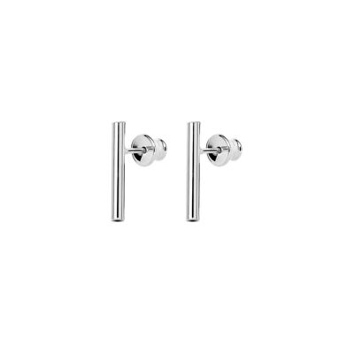 Short Pipe Earrings Silver