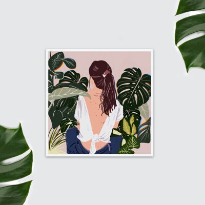 Planta de imán de nevera, Plantlady, Ilustración de planta de interior de imán, Plantlover, Plantmom