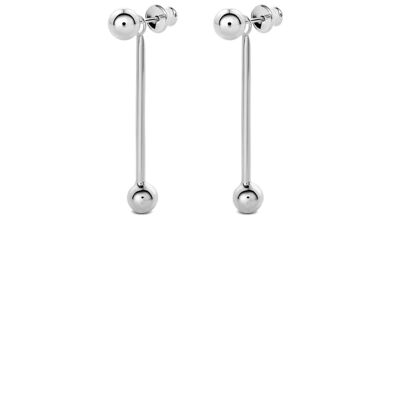 Boucles d'Oreilles Bombe Courtes Swinger Argent