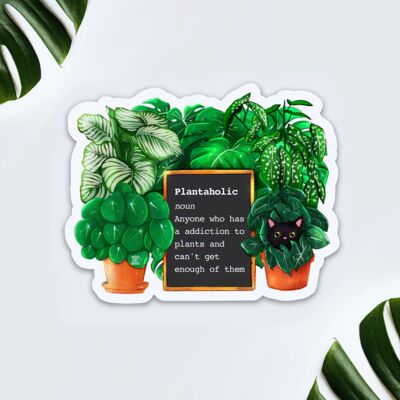 Kühlschrankmagnet - plantaholic, plantlady, plantmom, urban jungle, monstera, pilea, katze