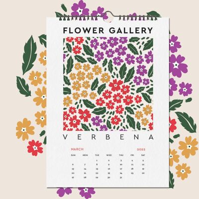 Calendario de la galería de flores