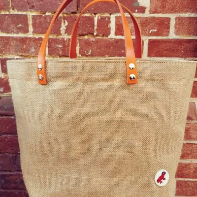 Bag, basket, shopping bags with orange handles