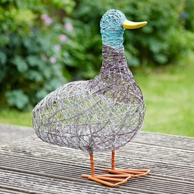 Handmade Wire Duck Garden Ornament