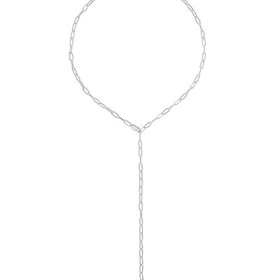 Paper Clip Y-Necklace Silver