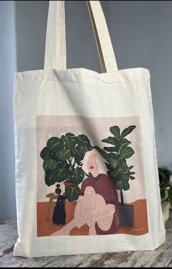 Cabas, cabas, cabas, sac jute, sac tissu, sac tissu, jungle urbaine, plantlady, illustration, Plantlover, Monstera, long manche 3