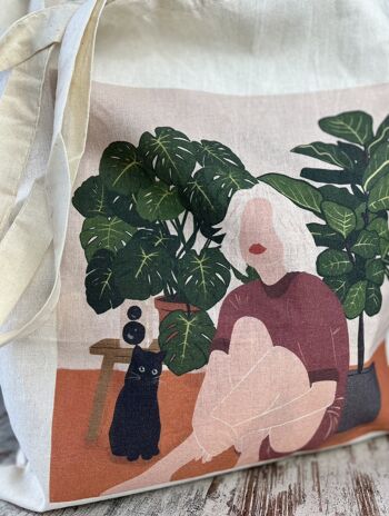 Cabas, cabas, cabas, sac jute, sac tissu, sac tissu, jungle urbaine, plantlady, illustration, Plantlover, Monstera, long manche 4