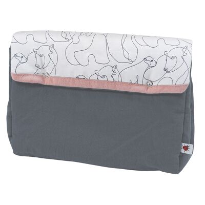 Mama Bear - Pink border toiletry bag