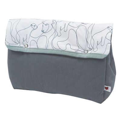 Mother bear - Green border toiletry bag