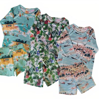 Pack Swimsuits and Anti-UV T-shirts for babies and children