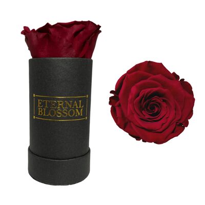 Caja Flor Individual, Caja Negra, Rosa Roja Rouge