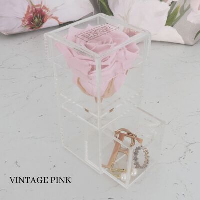 Individual Makeup Box, Vintage Pink Rose