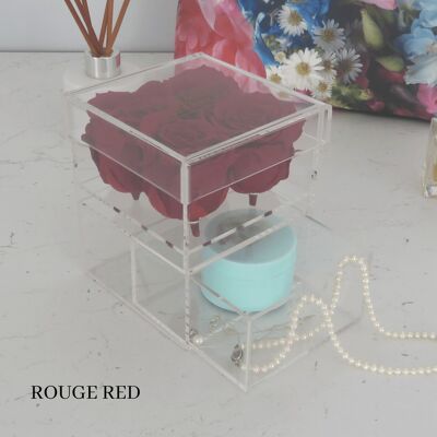 4 Piece Makeup Box, Rouge Red Roses