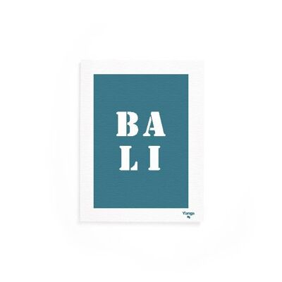 Cartel azul "Bali"