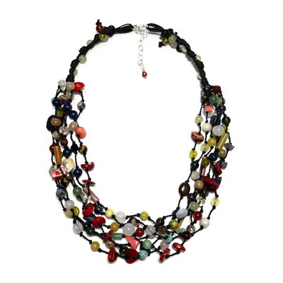 Ethnische Halskette Salvador Natursteine