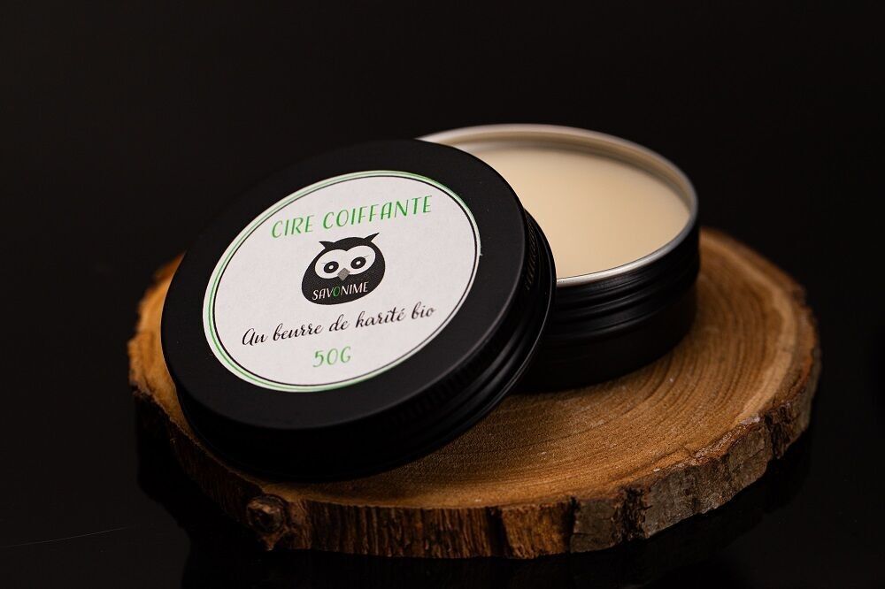 Organic sweet almond styling wax, fragrance-free, 50g (hair and/or beard)