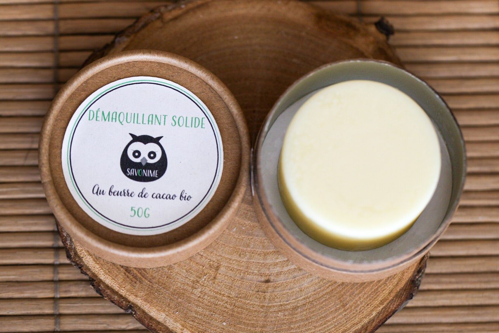 Organic cocoa butter solid makeup remover, fragrance-free 50g