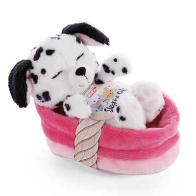 Sleeping Pets Puppy Dalmatian 12cm in a basket