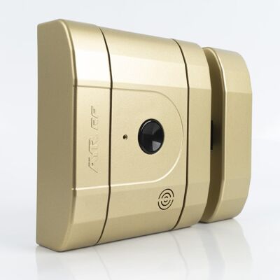 High security invisible electronic lock int_LOCK RF matte brass finish.