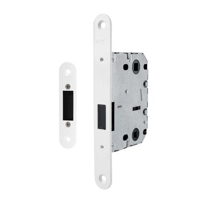 Cerramagic 819. Unified latch with magnetic system for interior doors. Matte white finish.