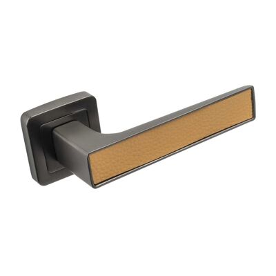 Rose handle 8860 VARI matte graphite finish - camel leather.