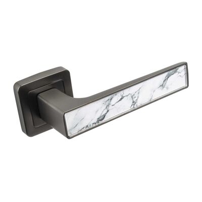 8860 VARI handle on rose matt graphite finish - white marble.