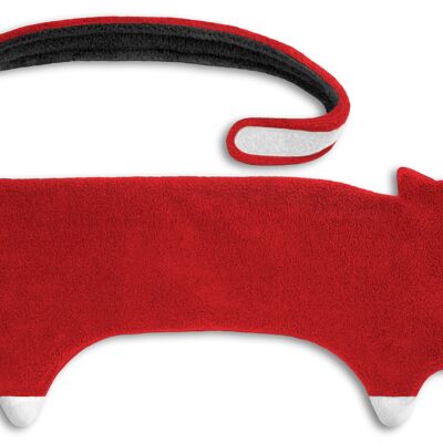 Almohada térmica para el estómago y la espalda, gato Coco, rojo