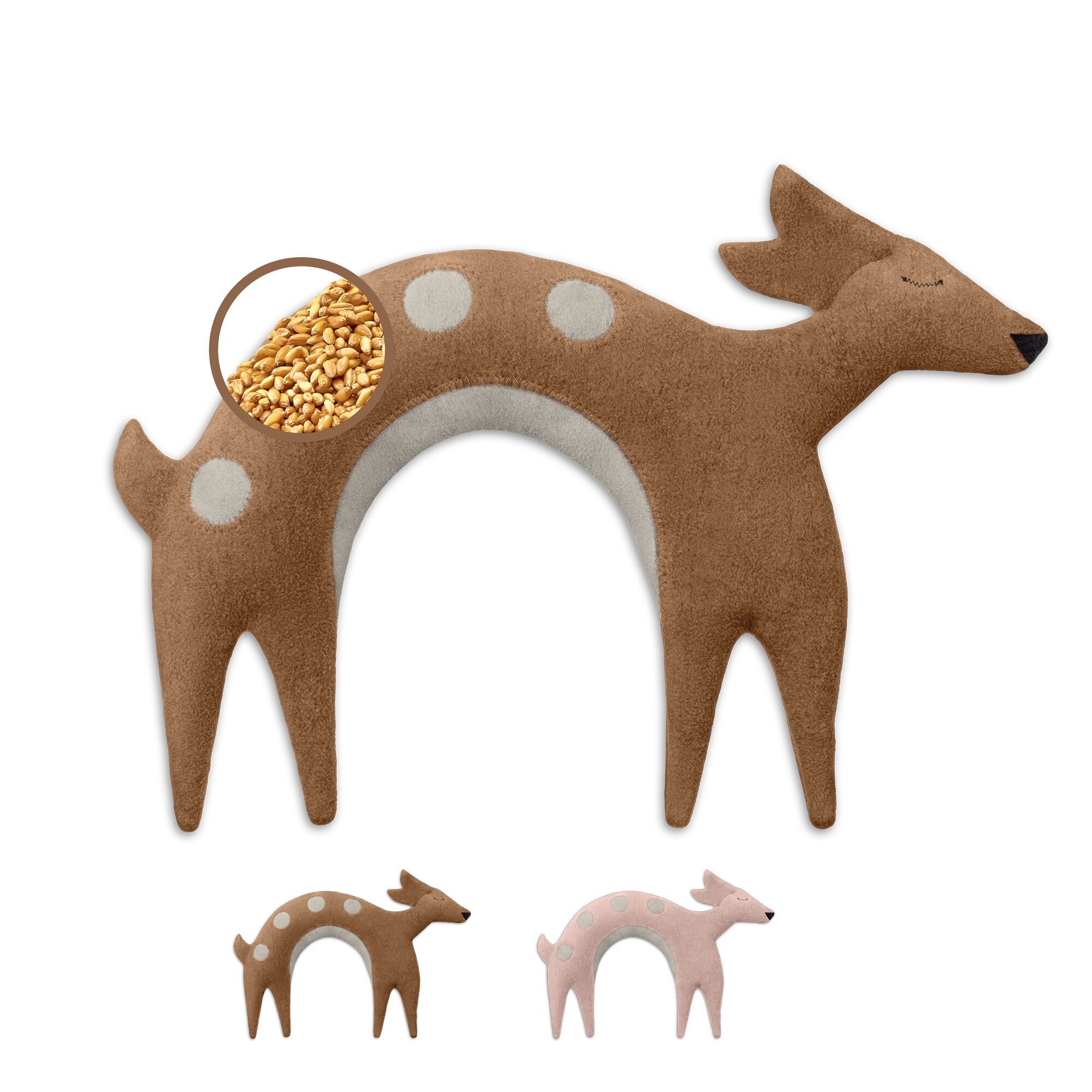 Organic grain pillow, microwave-safe, heat pad for neck and shoulders, Reh Flora