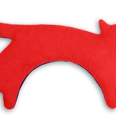 Almohada térmica para cuello y hombros, almohada de cereales con trigo orgánico, gato, rojo