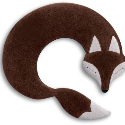 Heat pillow for neck and shoulders, grain pillow with organic wheat, fox, dark brown