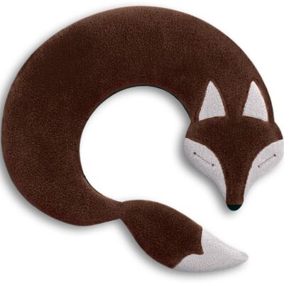 Heat pillow for neck and shoulders, grain pillow with organic wheat, fox, dark brown