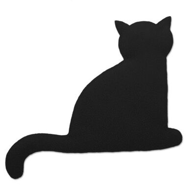 Coussin chauffant pour le ventre et le dos, chat, noir