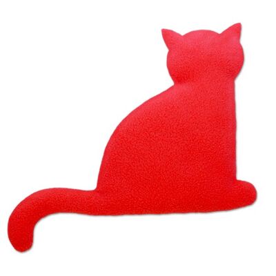 Almohadilla térmica para estómago y espalda, gato, rojo