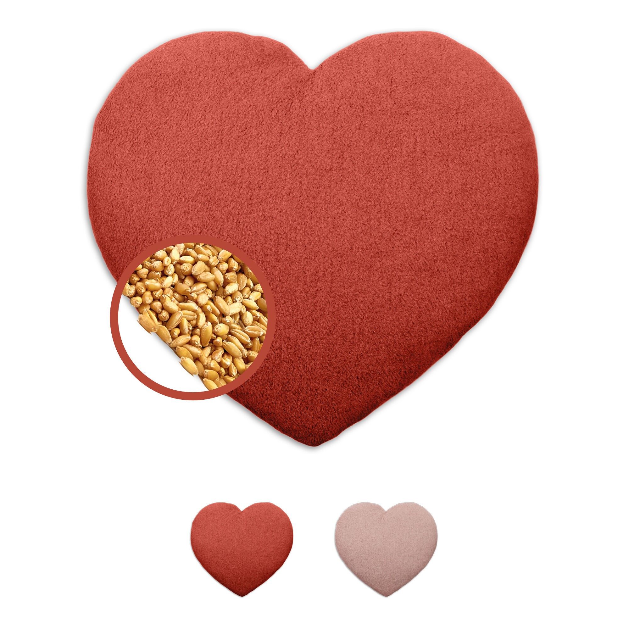 Organic grain pillow, microwave-safe, heat pad for stomach & back, heart