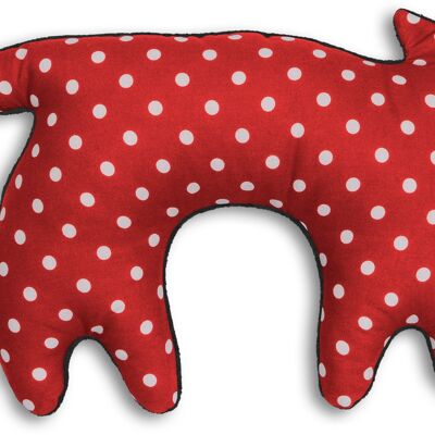 Travel pillow, neck pillow, cat, polka dot red