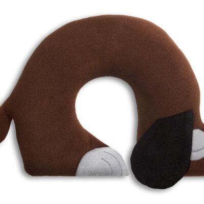 Almohada de viaje, almohada para el cuello, perro, marrón oscuro