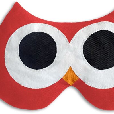 Masque de sommeil, chaud et froid, hibou, rouge